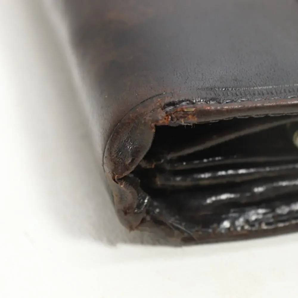 Vtg Valenini Clutch Wallet Black Leather ID Cards Cash Multi Compartments